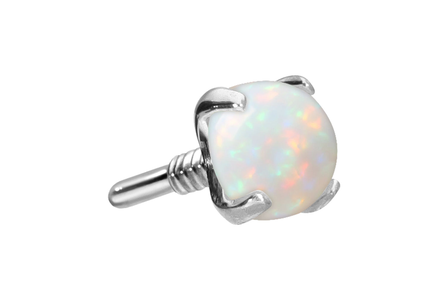 14 Karat Gold Schraubaufsatz mit Außengewinde SYNTHETISCHER OPAL von Piercingline
